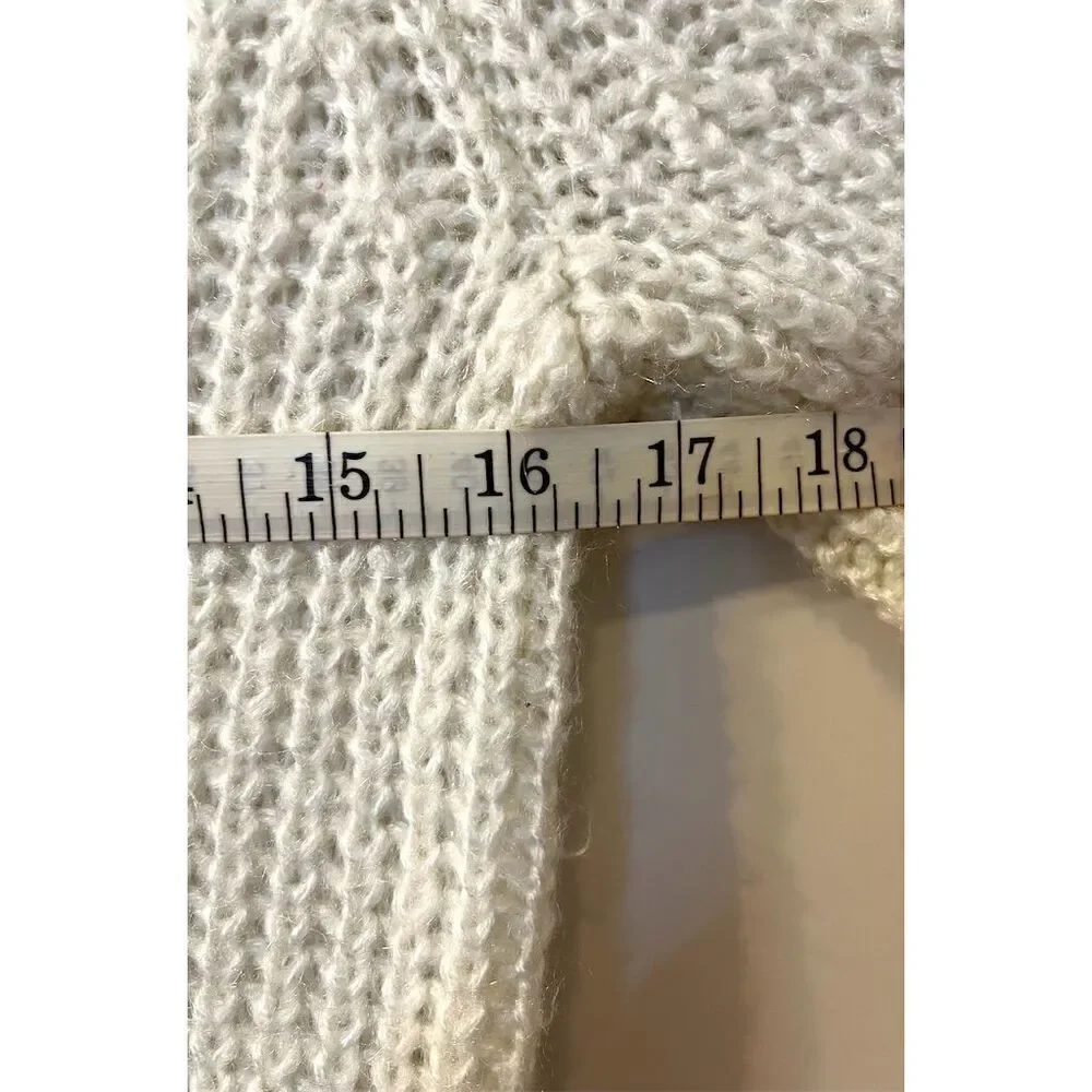 Calvin Klein Women's Ivory Mock Neck Knit Pullover Fanny Sweater S Warm Cozy